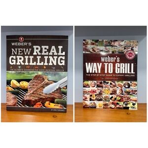 Lot Of 2 Grilling Cookbooks: Weber's New Real Grilling & Webers Way To Grill